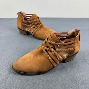 CASLON Liam Womens Suede strappy braided ankle boots - 10M US